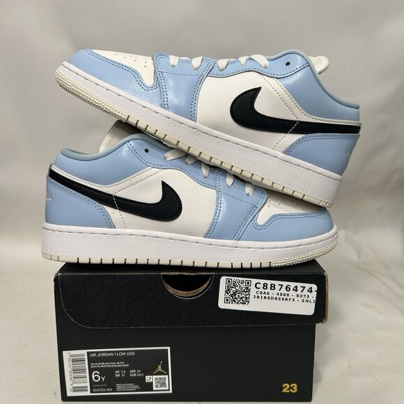 Nike Air Jordan 1 Retro Low GS “Ice Blue Black White” - Picture 1 of 6